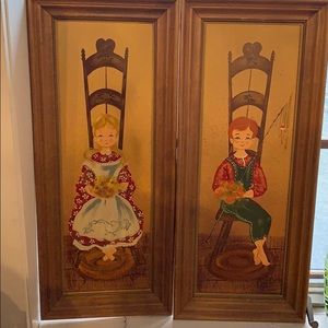 Folk Art Boy And Girl